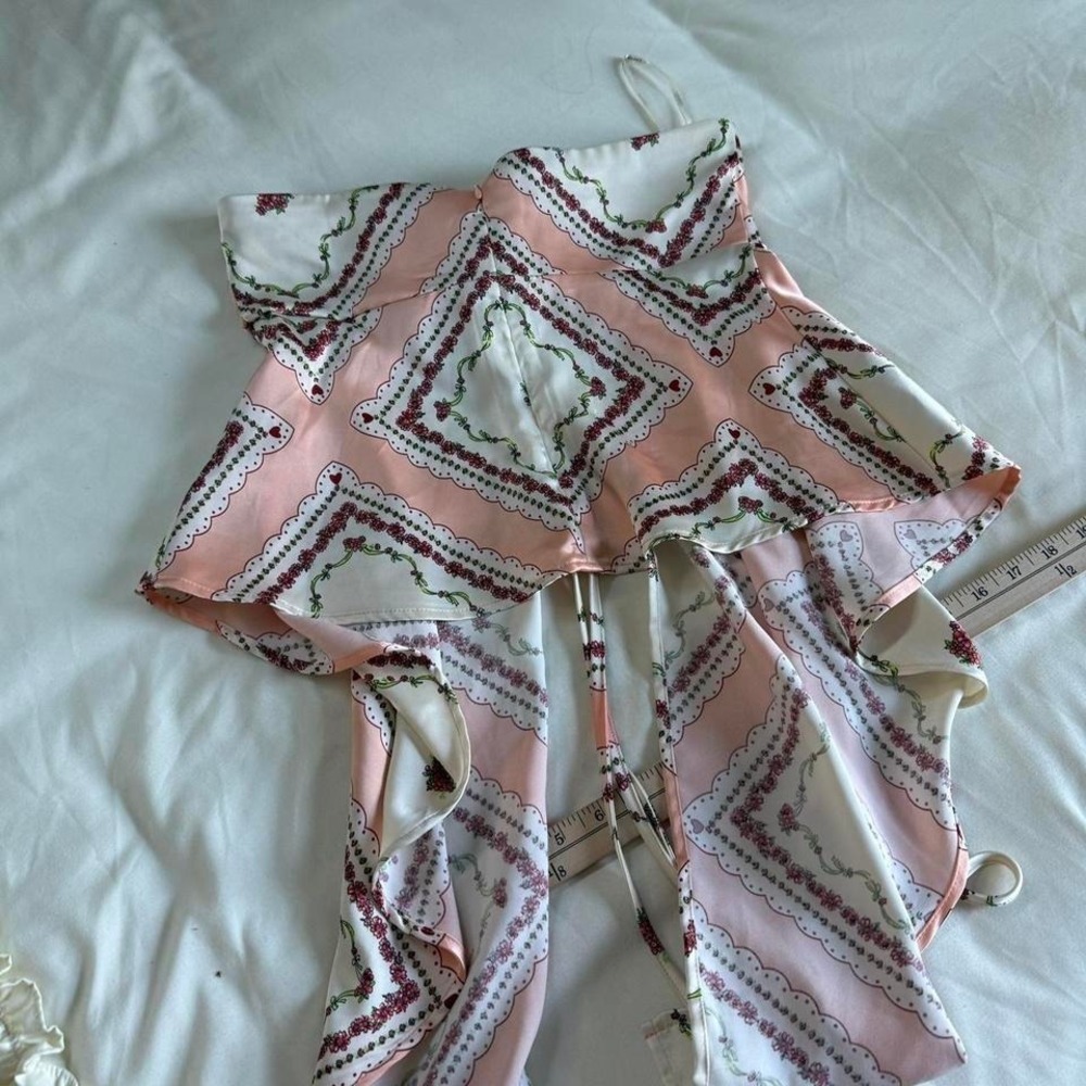 pink patchwork halter top - image 7